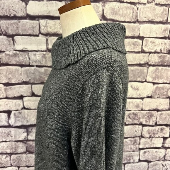 Charter Club Black & Silver 3/4 Sleeve Cowl neck Sweater Size 2X - Picture 5 of 9